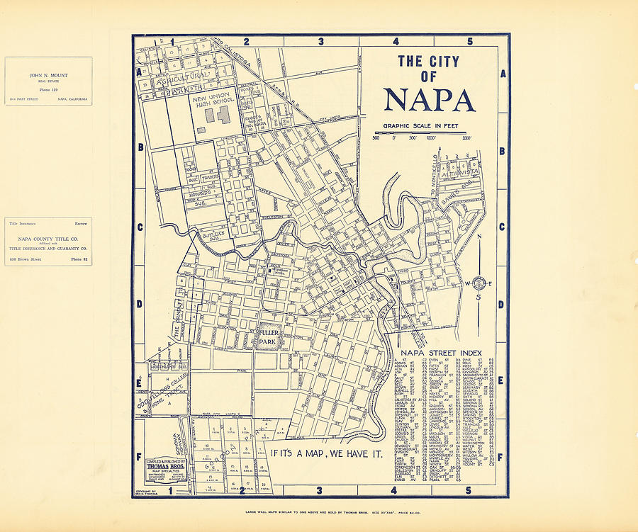 Map of the City of Napa and Vallejo and Vicinity Oakland Painting by ...