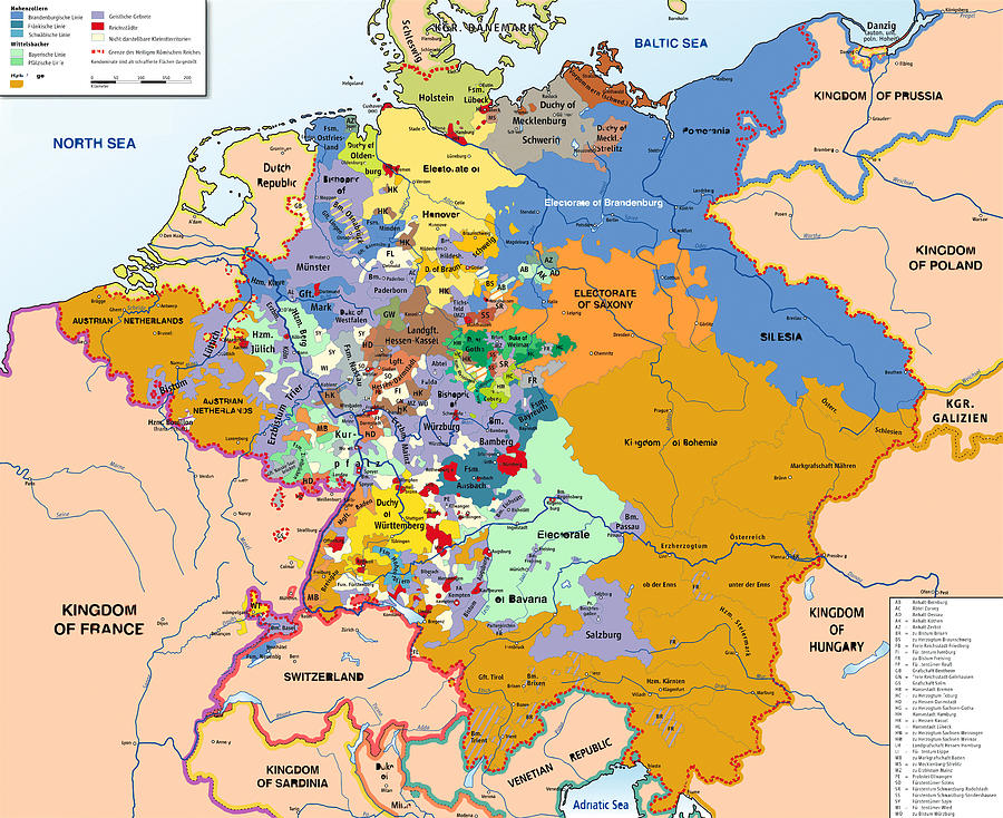 Map Of The Holy Roman Empire In 1789 Digital Art By Mapstarr Fine Art America