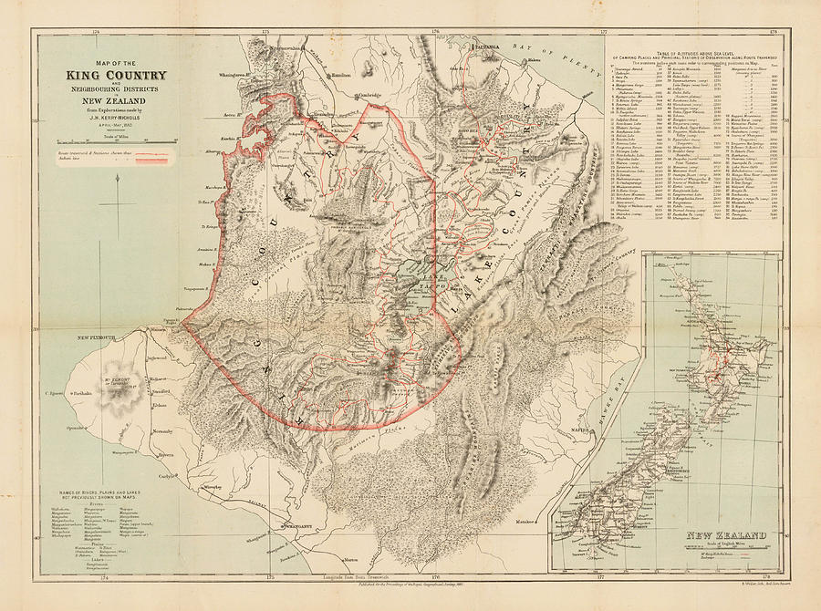 Map of the King Country and Neighbouring Districts in New Zealand from ...