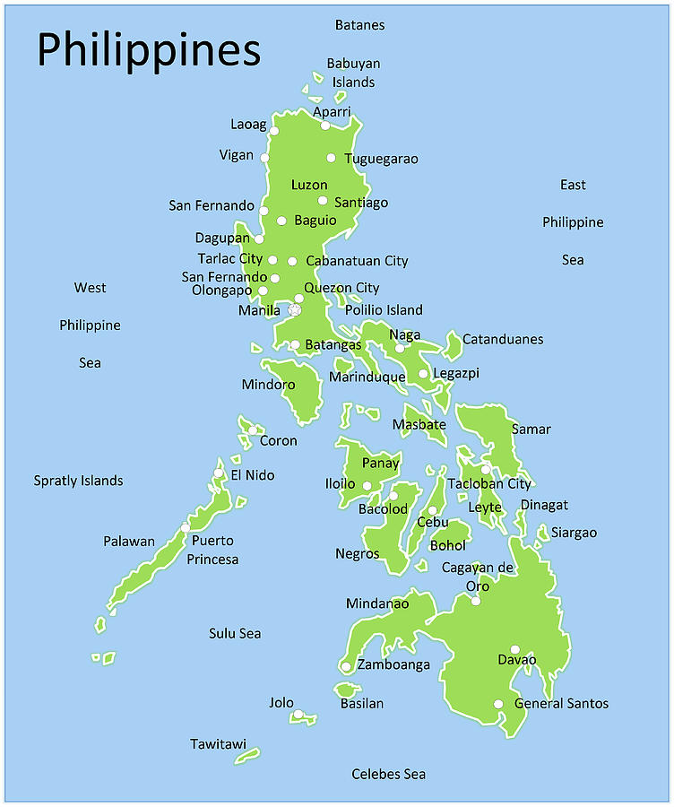 Map of the Philippines Digital Art by Cyril Maza