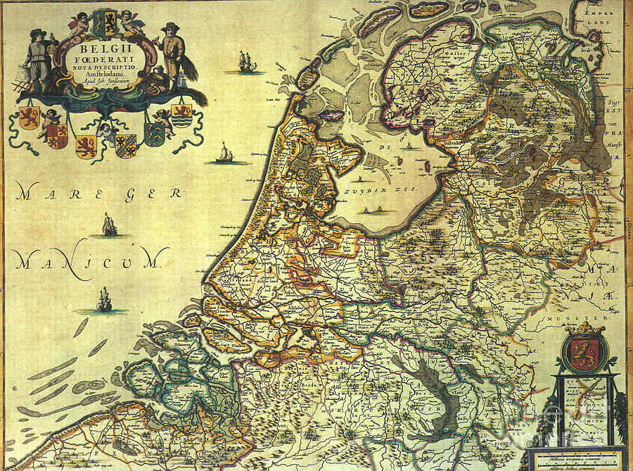 Map Of The Republic Of The Seven United Netherlands Drawing