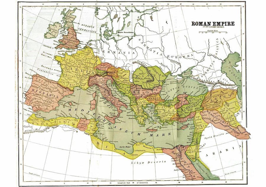 Map of the Roman Empire at its Largest Extent Digital Art by Brandom ...