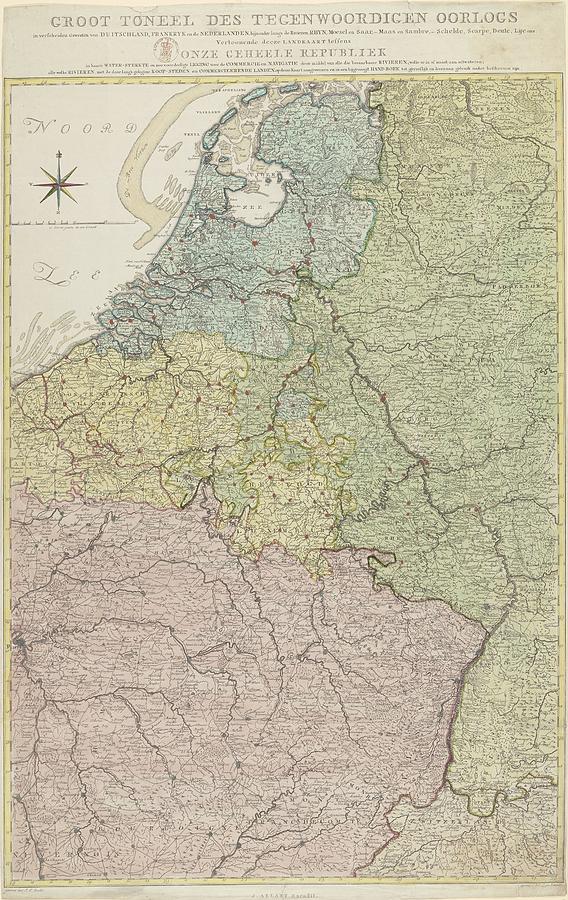 Map of the scene of the war in the Netherlands and surrounding ...