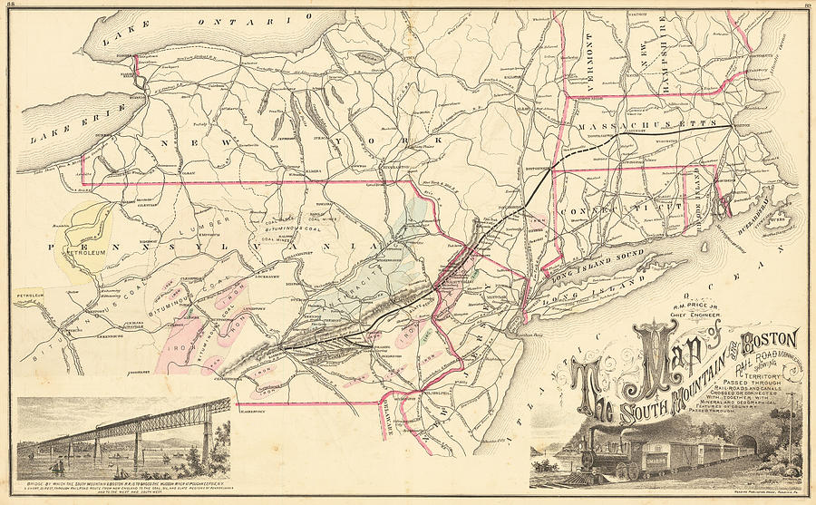 Map of the South Mountain and Boston Railroad Connection Showing