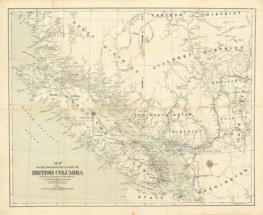 Map of the South Western Part of British Columbia Compiled and Drawn By ...