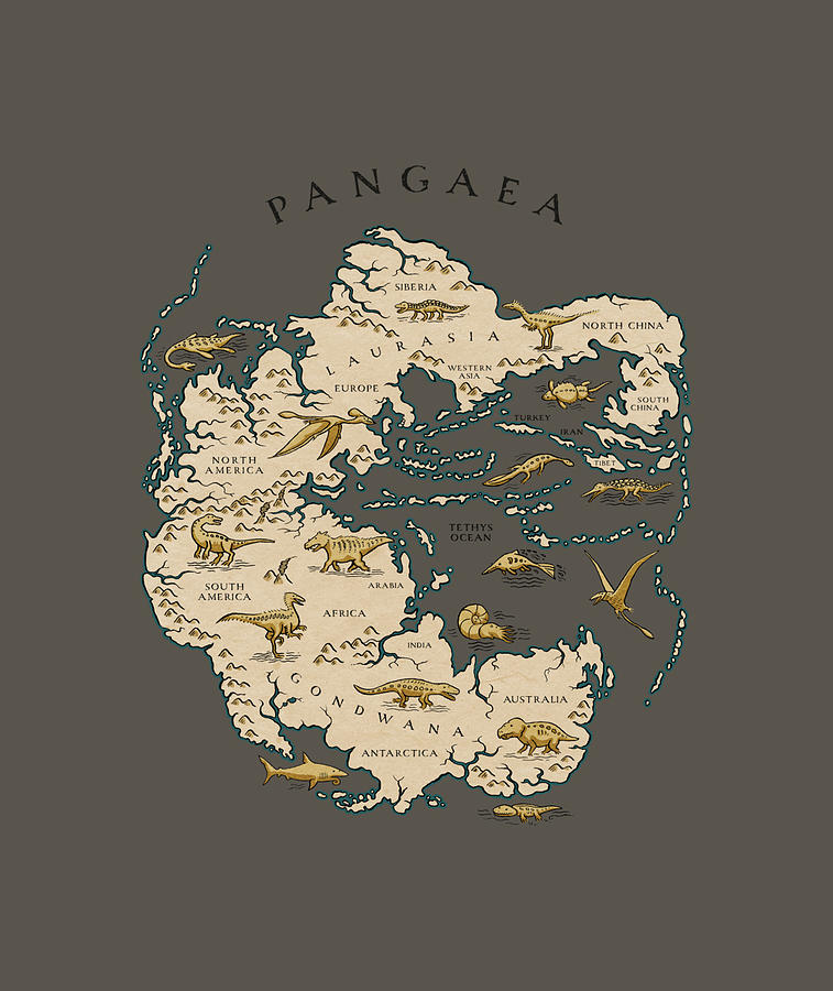 map of the supercontinent Pangaea Painting by Isaac Moore | Pixels