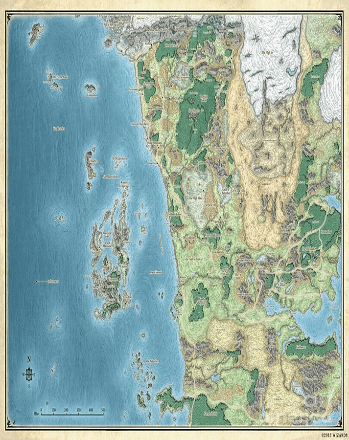 Map of the sword coast Poster Digital Art by Bui Thai