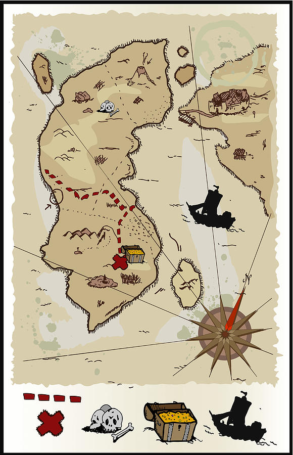 Map of the treasure Drawing by BBMestrich