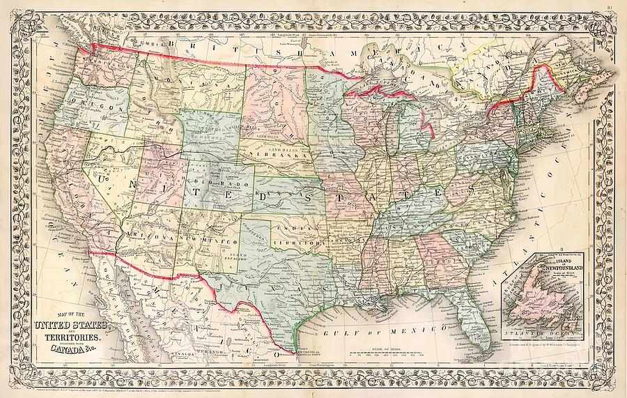 Map of the USA Painting by Isla Dominic - Fine Art America