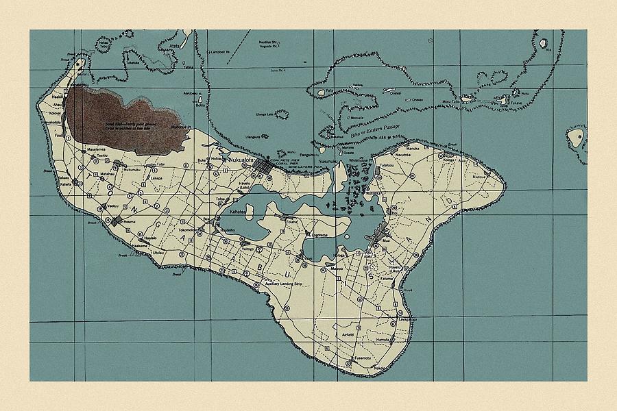 Map Of Tonga 1943 Photograph