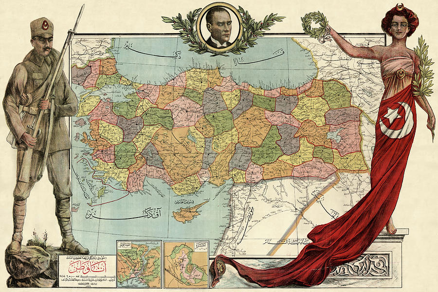 Map Of Turkey 1927 Photograph by Andrew Fare