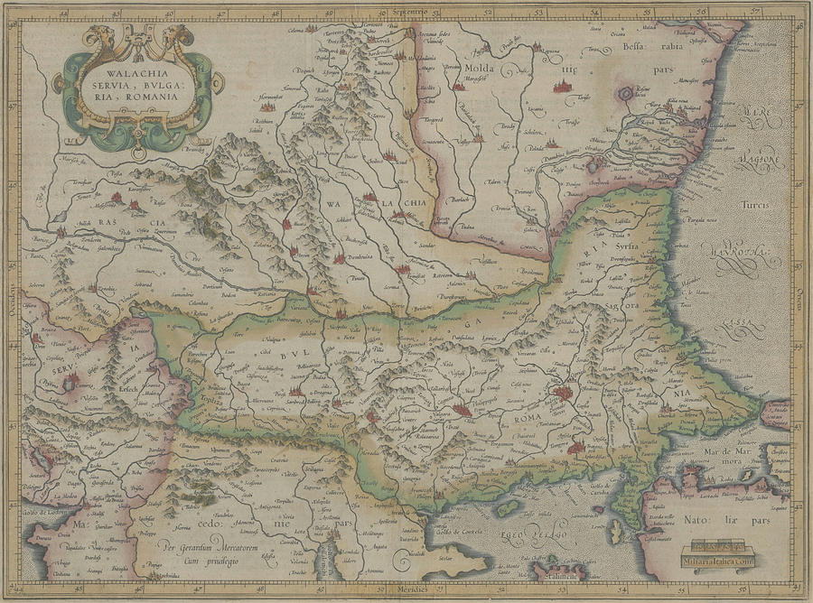 Map Of Walachia Drawing By Gerard Mercator Pixels   Map Of Walachia Gerard Mercator 