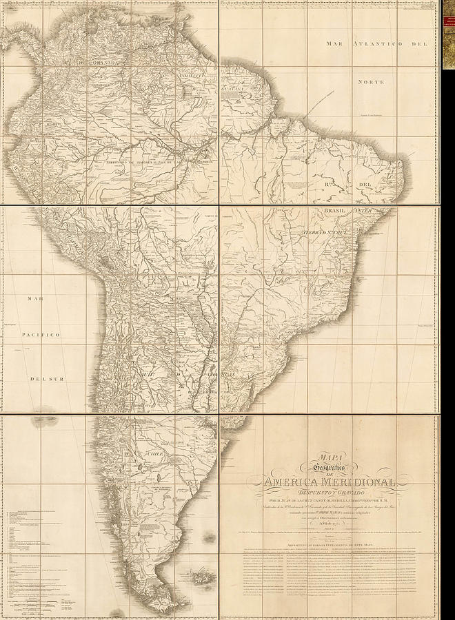 Mapa Geografico De America Meridional Dispuesto Y Gravado Por D Juan De La Cruz Cano Y Olmedilla 9423