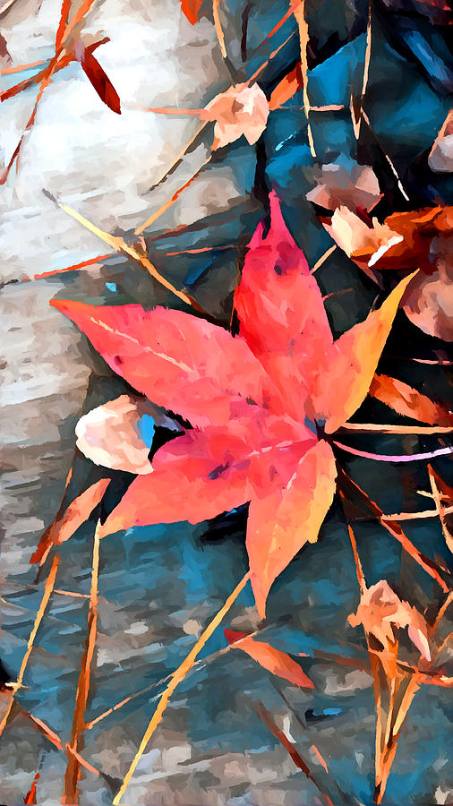 Maple Leaf Sidewalk Painting by Chris Butler