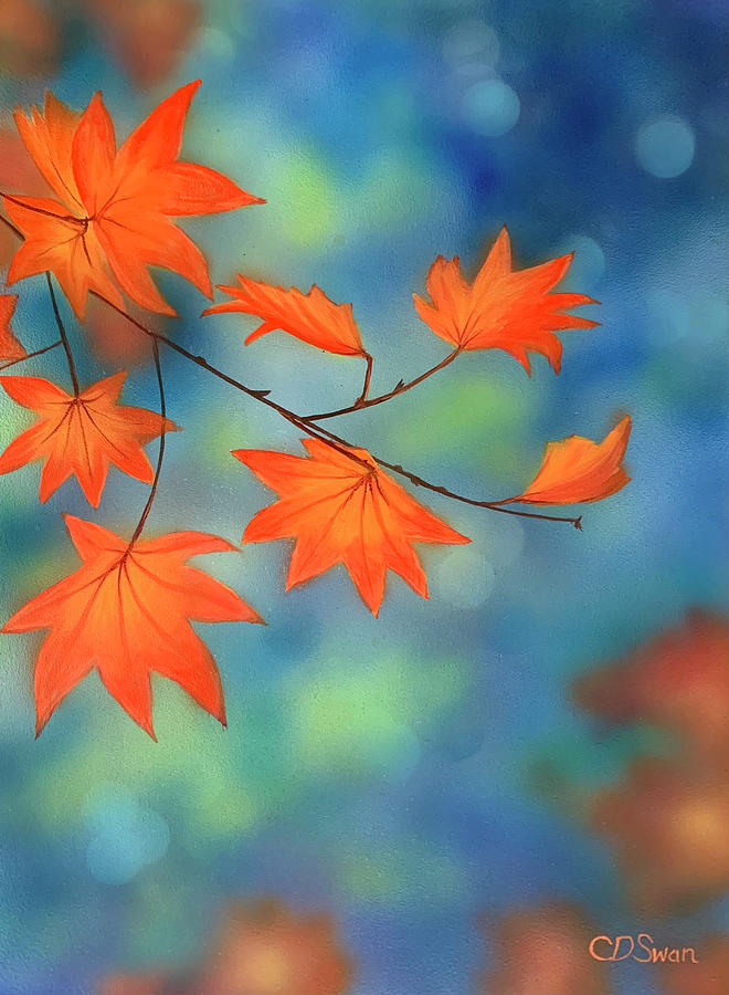 Maple Leaves Painting by Caroline Swan