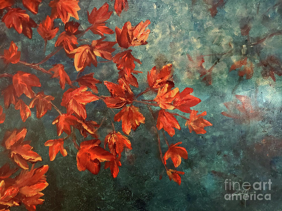 Nature Painting - Maple Leaves by Zan Savage
