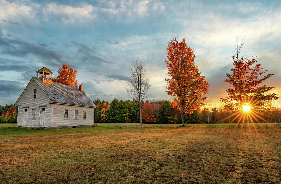 Maple Ridge Schoolhouse Fall Photograph by Darylann Leonard Photography