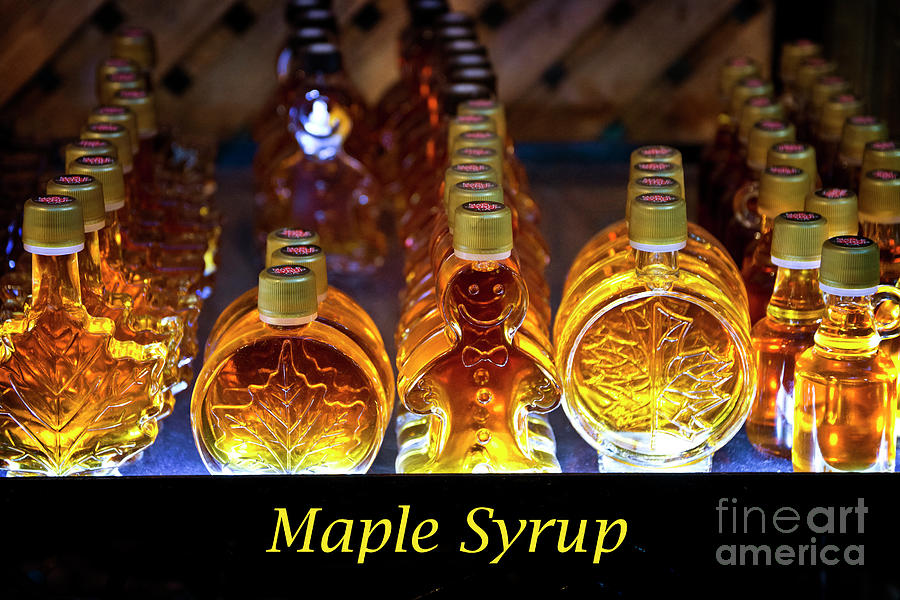 Maple Syrup Bottles with Text Photograph by Maria Janicki
