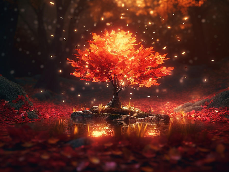 Maple tree in the brilliant sunlight Digital Art by Kendal Swart - Fine ...