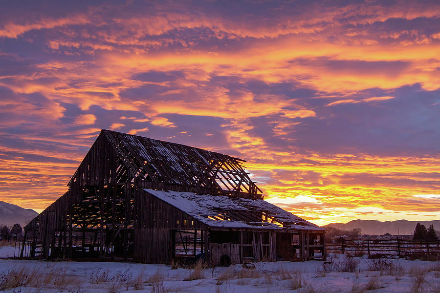 Mapleton Barn During Sunset Photograph by Wesley Aston Mapleton Barn During Sunset Photograph by Wesley Aston
