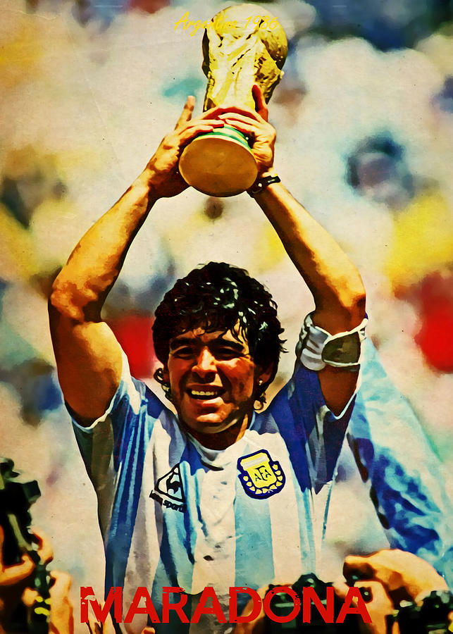 Maradona Poster Anxhela Sufa Tapestry - Textile by VICTOR Gonzalez ...