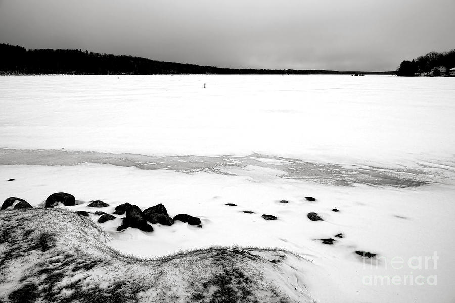 Maranacook Lake in Winter Photograph by Olivier Le Queinec
