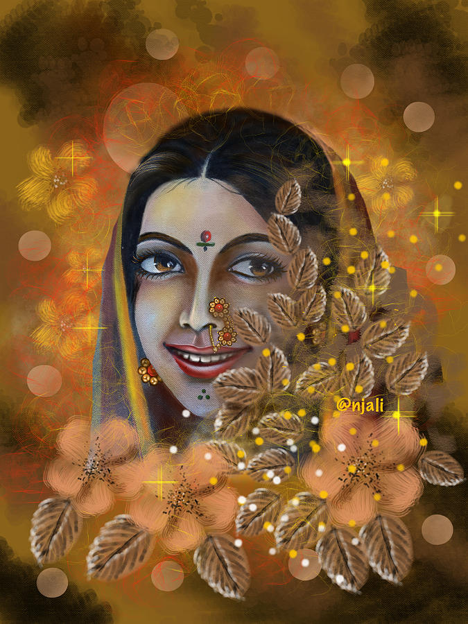 Marathi Beautiful Lady Digital Art