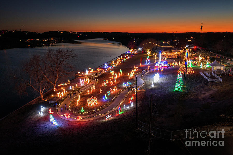 Marble Falls Lakeside Park is home to the Walkway of Lights holiday