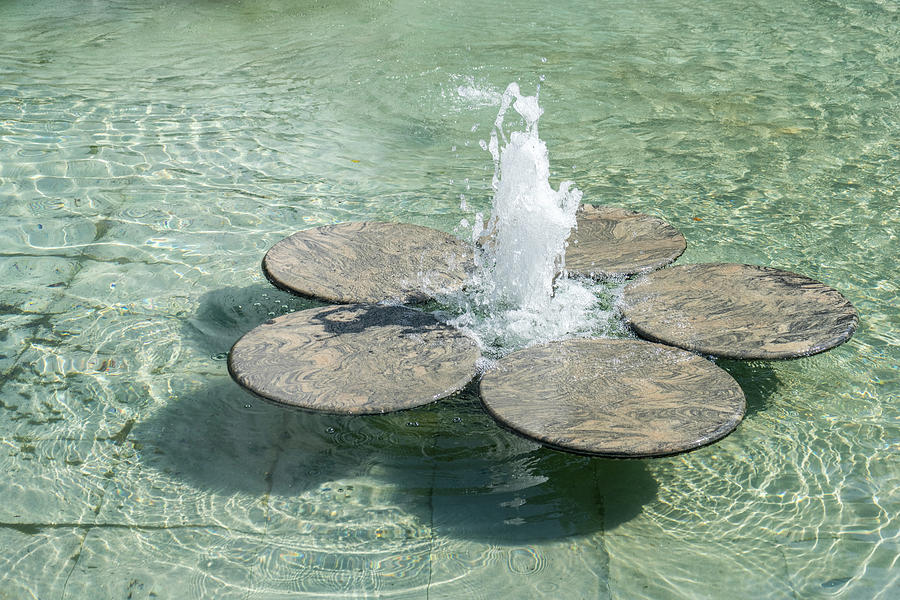 Marble Flower - Sparkling Bubbles and Ripples in a Fountain   Photograph by Georgia Mizuleva