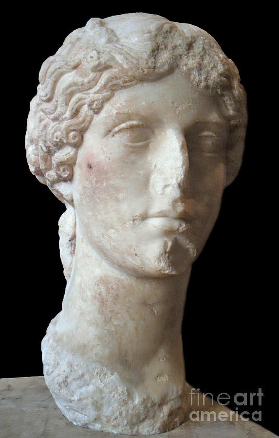 Marble Head Of Agrippina Elder Sculpture by Roman School
