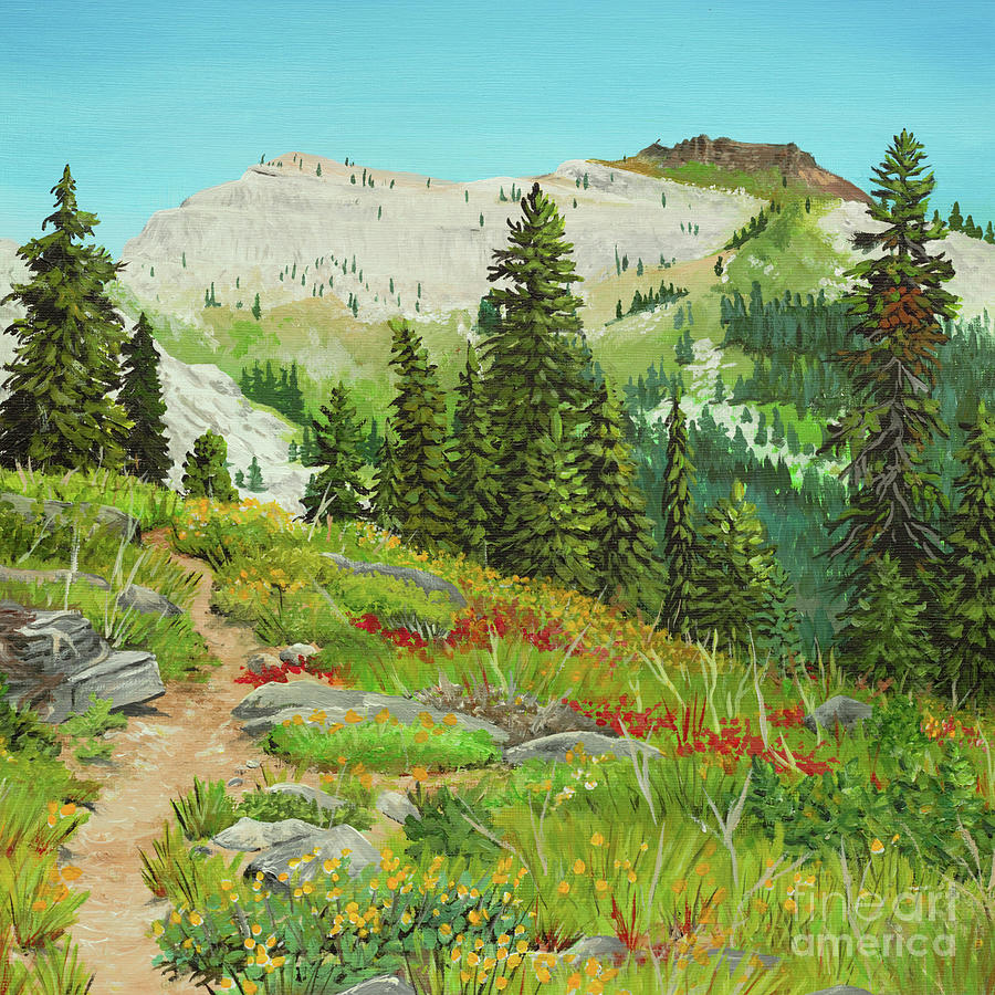 Marble Mountain Painting by Elizabeth Mordensky