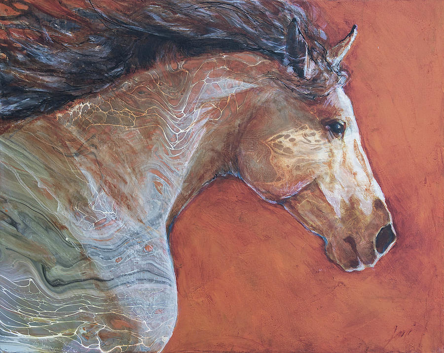 Marble Mustang Painting by Jani Freimann