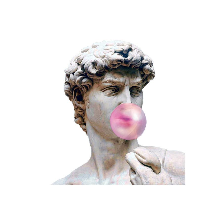 The Statue of David with Bubblegum  Poster for Sale by marylinfulkas