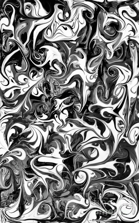 Pattern Photograph - Marbled Chocolate Pattern Monochrome by Tim Gainey