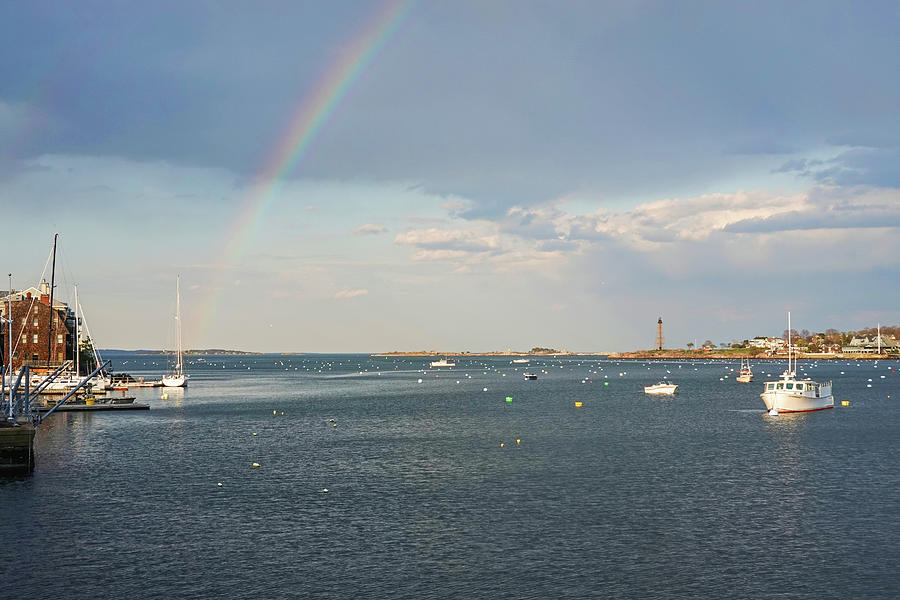 Marblehead Harbor Rainbow Marblehead Massachusetts Photograph by Toby McGuire