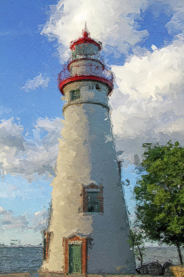 Nature Painting - Marblehead Lighthouse by Dan Sproul