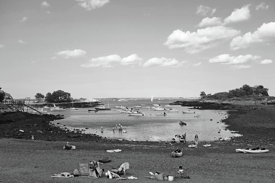 Marblehead MA Little Harbor on a Summer Day Black and White Photograph by Toby McGuire