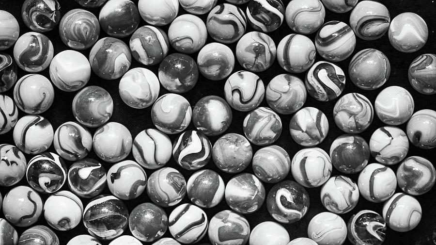 Marbles in Black and White Photograph by Mary Bedy