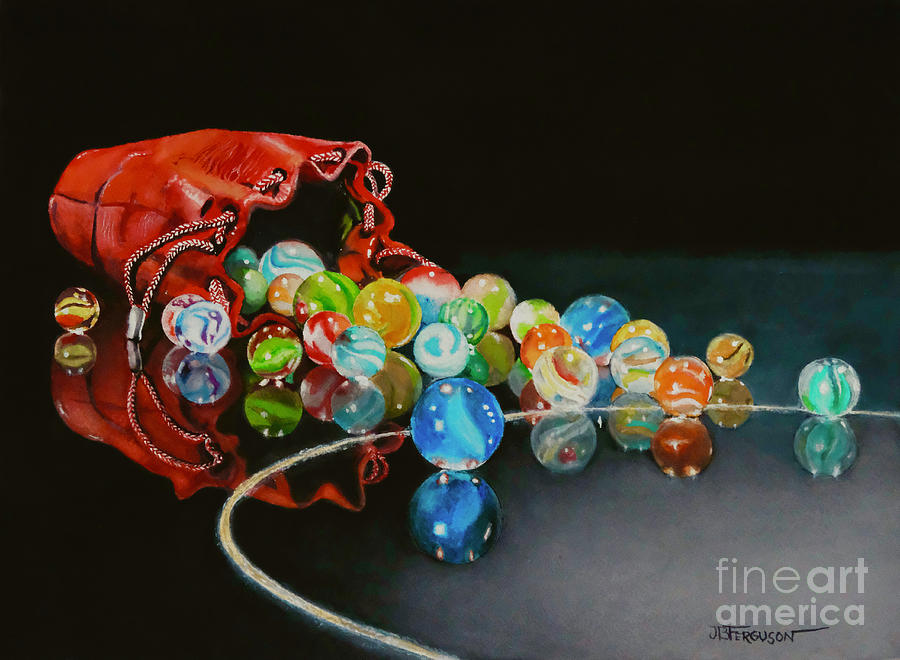 Marbles Painting by Jeanette Ferguson