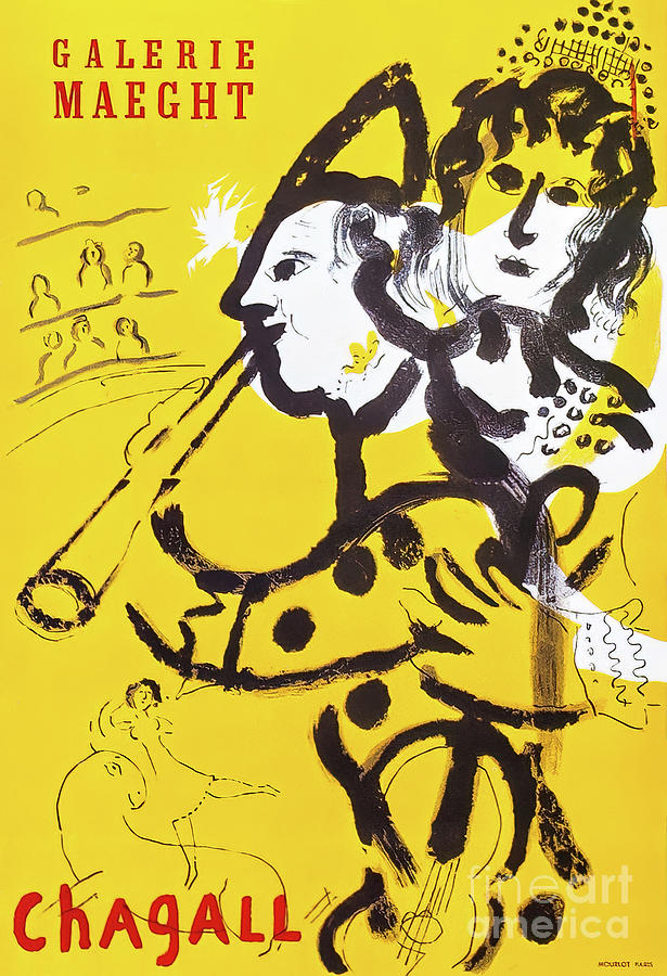 Marc Chagall Art Gallery Poster Paris 1957 Drawing by Marc Chagall ...