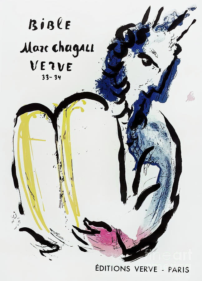 Marc Chagall Verve Poster Paris 1956 Drawing by Marc Chagall