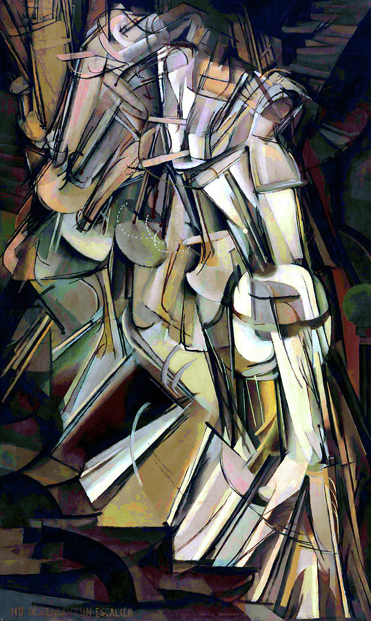 Abstract Painting - Marcel Duchamp - Nude Descending a Staircase by Jon Baran