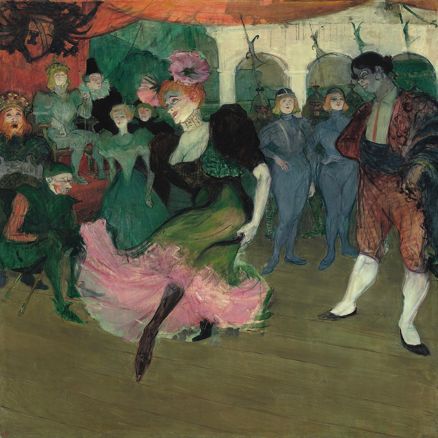 Marcelle Lender Dancing the Bolero in Chilperic. Dated 1895-1896. Painting by Henri de Toulouse-Lautrec