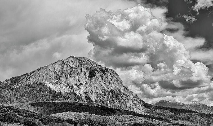 Marcellina Mountain - Black and White Photograph by Loree Johnson