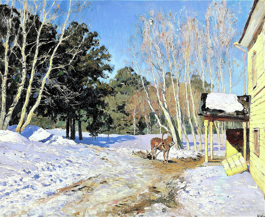 Winter Painting - March - Digital Remastered Edition by Isaac Levitan