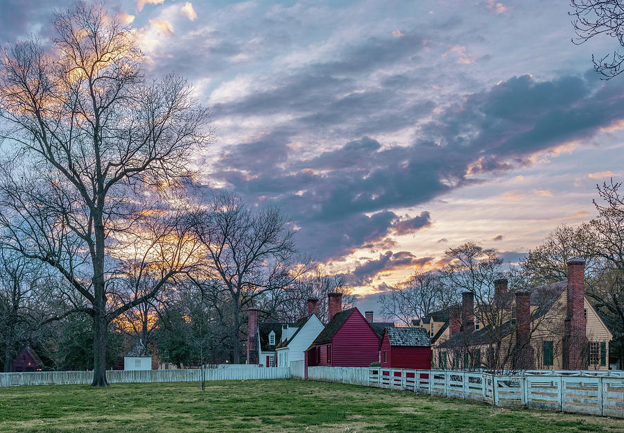 March Sunset in Colonial Williamsburg Photograph by Rachel Morrison