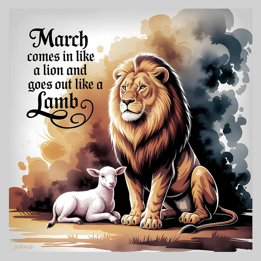 Nature Digital Art - March Lion and Lamb by Greg Joens Nature Digital Art - March Lion and Lamb by Greg Joens
