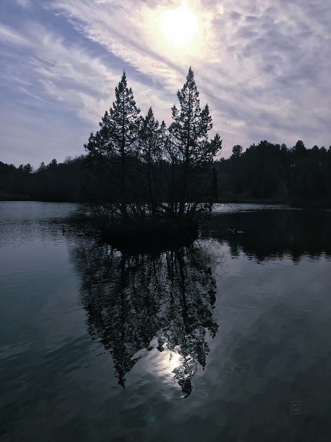 March Moonlight Over Cranbrook Lake Digital Art