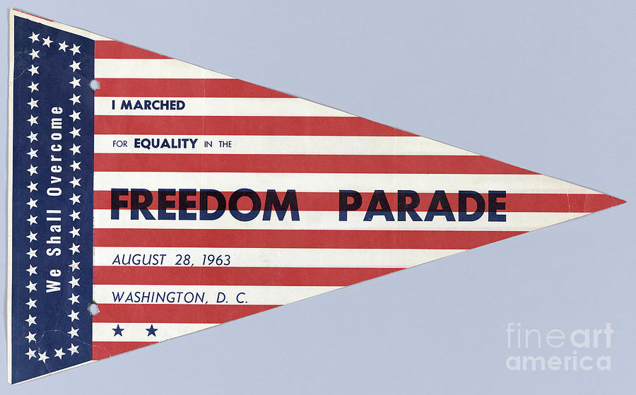 March On Washington Pennant, 1963 Drawing by Granger Fine Art America