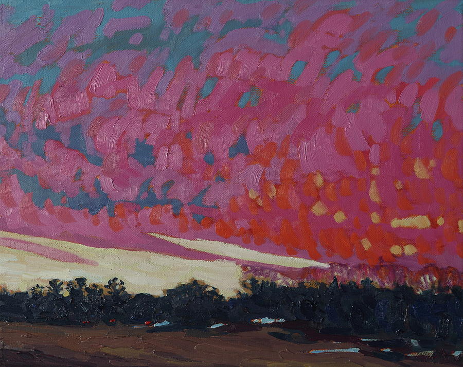 March Virga Sunrise Painting by Phil Chadwick